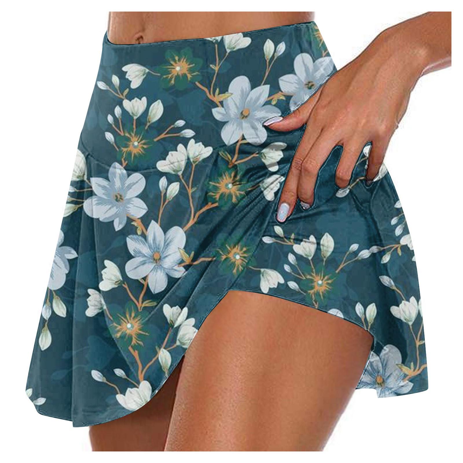 Sportliche, dehnbare, plissierte Tennisröcke für Damen, Lauf-Yoga-Innenshorts, elastische Sport-Golf-Skorts XXXXXL von Joom DACH
