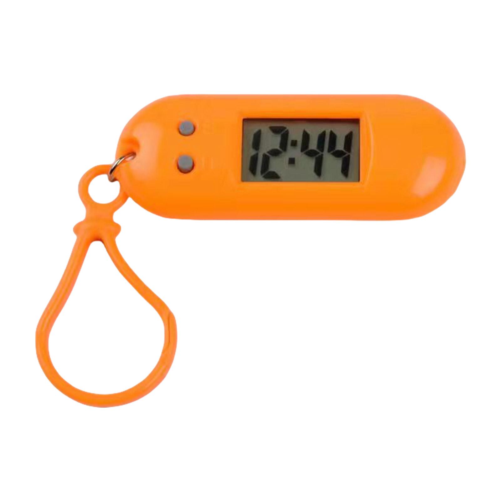 Sportliche LED Digitaler Schlüsselanhänger Taschenuhr Miniaturuhr für Studenten und Kinder Praktisches Reisezubehör für Rucksack orange von Joom DACH