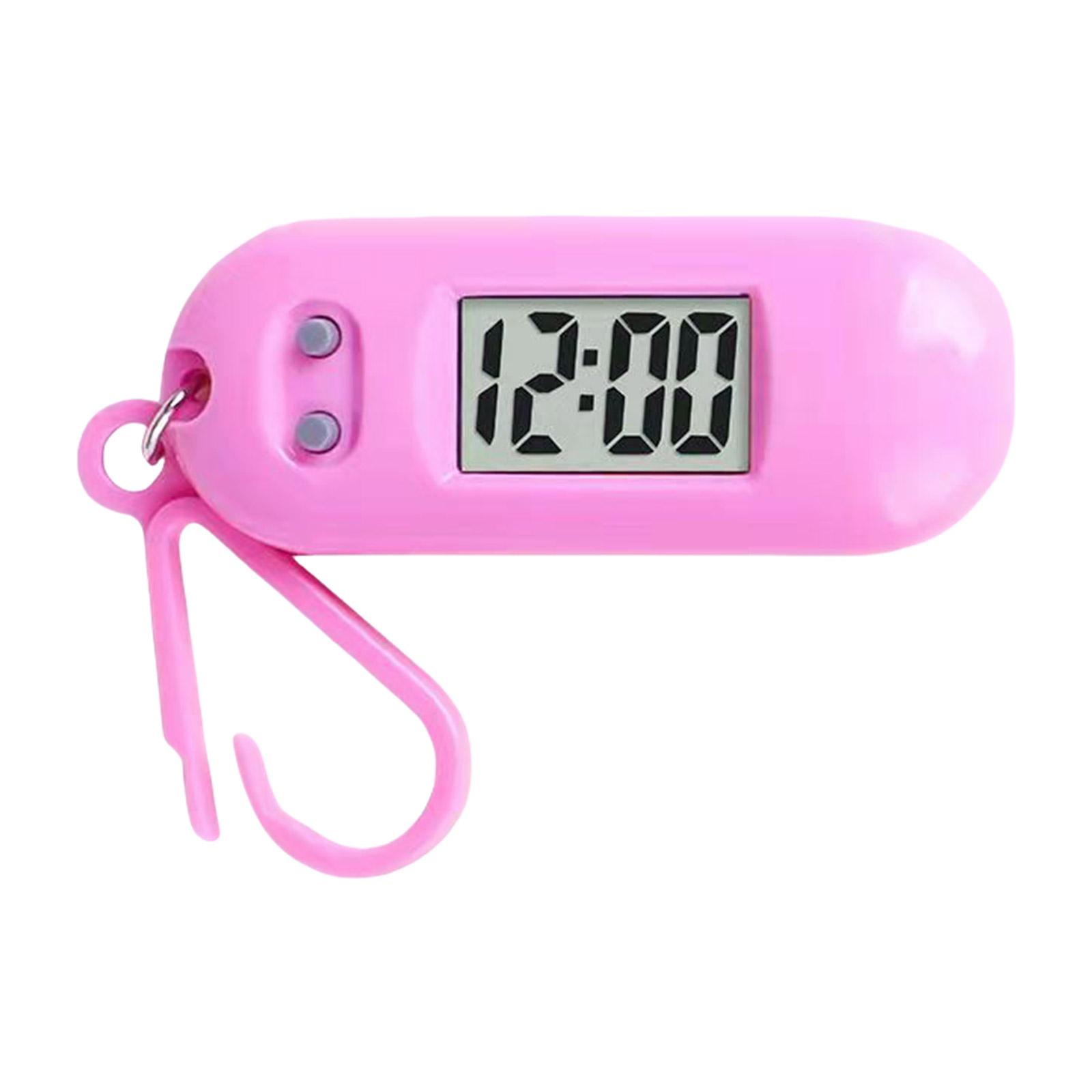 Sportliche LED Digitaler Schlüsselanhänger Taschenuhr Miniaturuhr für Studenten und Kinder Praktisches Reisezubehör für Rucksack rosa von Joom DACH