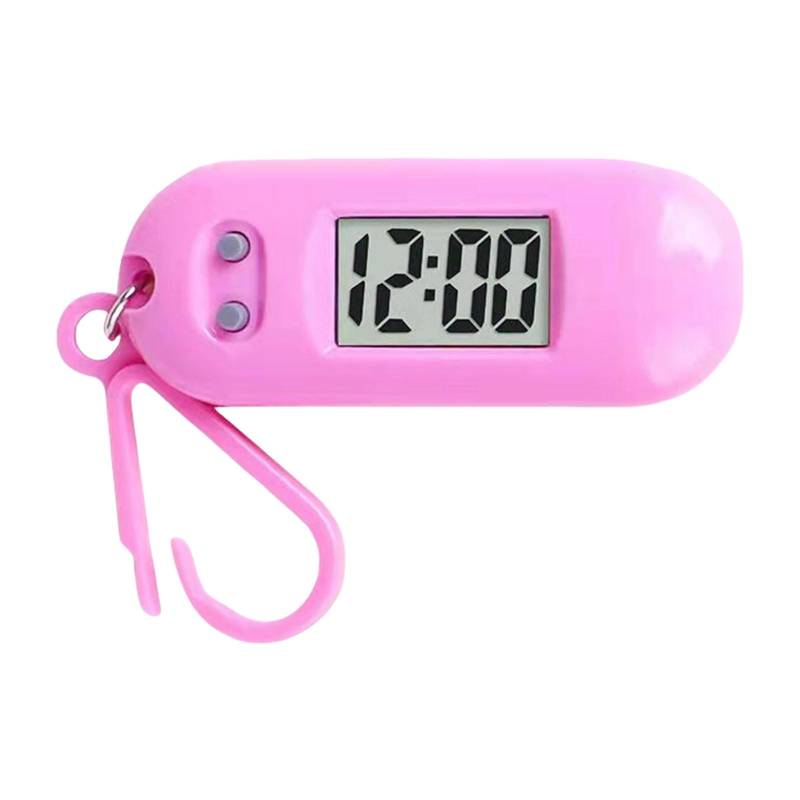 Sportliche LED Digitaler Schlüsselanhänger Taschenuhr Miniaturuhr für Studenten und Kinder Praktisches Reisezubehör für Rucksack rosa von Joom DACH