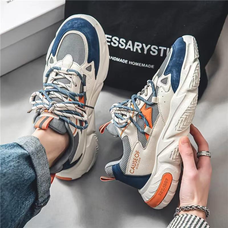 Sportschuhe für Herren Atmungsaktive Klobige Sneaker Jugend Schuhe mit Höhenabsatz Dicke Sohle Männliche Trendige Herrenschuhe zapatillas deporte 44 orange von Joom DACH