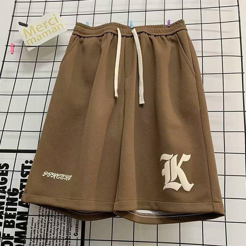 Sportshorts Herren- und Damen-Trend Vielseitig Sommer Neu Fünf-Punkt-Hose Bedruckt Locker und Dünn Freizeithose 5XL braun von Joom DACH