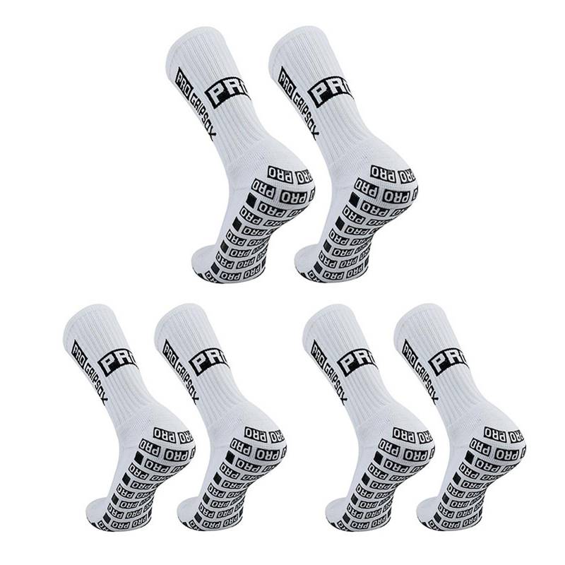 Sportsocken Hochelastische Fußballsocken mit Rutschfestem Griff für Damen und Herren Gr. 39-46 Ideal 3pcs weiß von Joom DACH