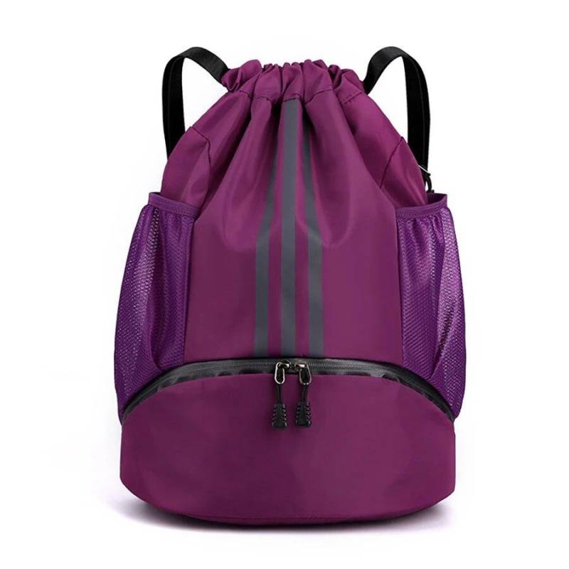 Sporttasche Fitness Rucksack Frauen Männer Basketball Rucksack Outdoor Fußball Fußball Lagerung Taschen Training Kordelzug Sport Knapsack violett von Joom DACH