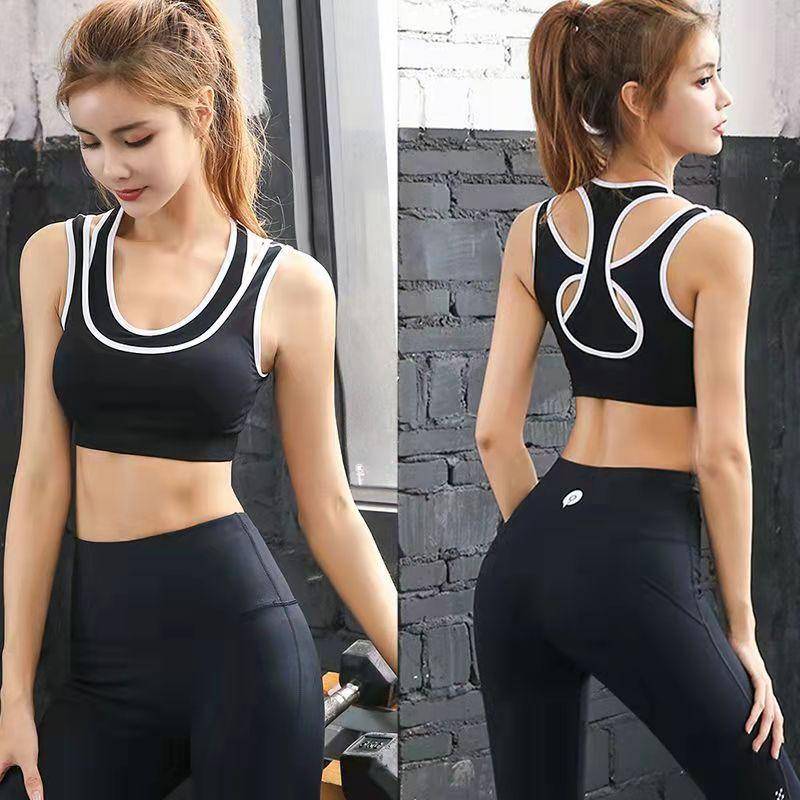 Sportunterwäsche Damen Stoßfest Lauf Anti-schlaffe Sammeln Student Push Up BH Top Gym Fitness BH Yoga BH Workout Tank Tops L schwarz von Joom DACH
