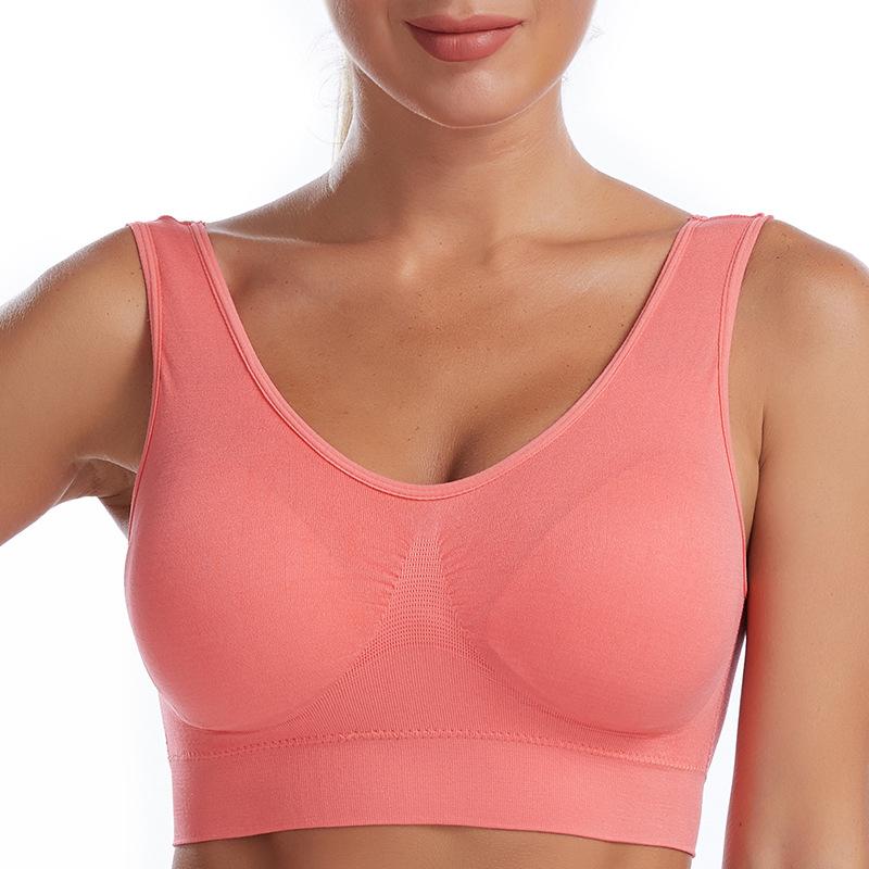 Sportunterwäsche für Damen, Laufen, stoßfest, gerafft, schöner Rücken, große Größe, Sport-BH, kein Stahlring, Weste, Yoga-Sport-BH XXXXL wassermelone roten von Joom DACH