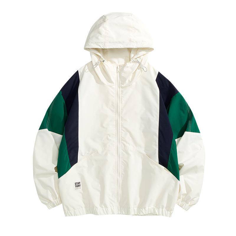 Frühling Neuer Sportlicher Trenchcoat Tooling Kapuze Trendige Markenjacke Herren Lässig Locker L apricot von Joom DACH