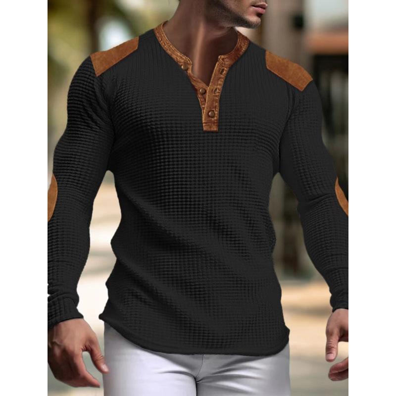 Frühling und Herbst 3D Atmungsaktiver Herren Casual Hoodie Herbst V-Ausschnitt Oberteil XL schwarz von Joom DACH