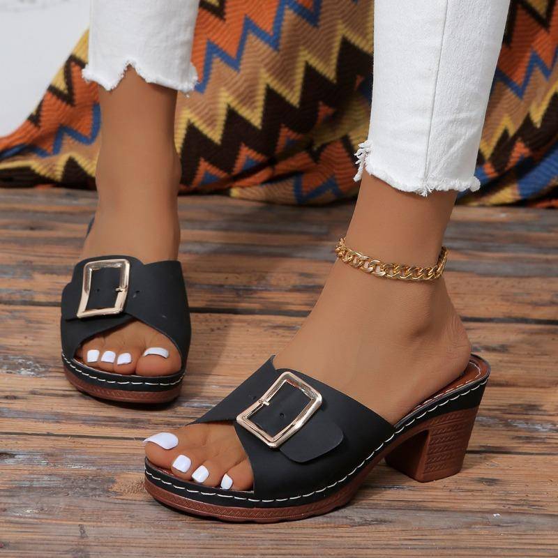 Frühling und Sommer Damen Keilabsatz Kleine Sandalen Elegant Bequem Atmungsaktive Schuhe Rutschfeste Hausschuhe 43 schwarz von Joom DACH