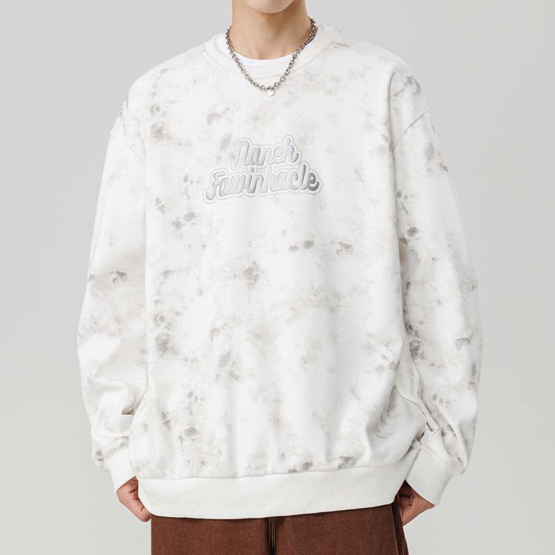 Frühling und Herbst neu große Größe schwerer Druck Mode Rundhals-Sweatshirt für Herren Koreanischer Stil lässig einfach ins Trend lange Ärmel 8XL von Joom DACH