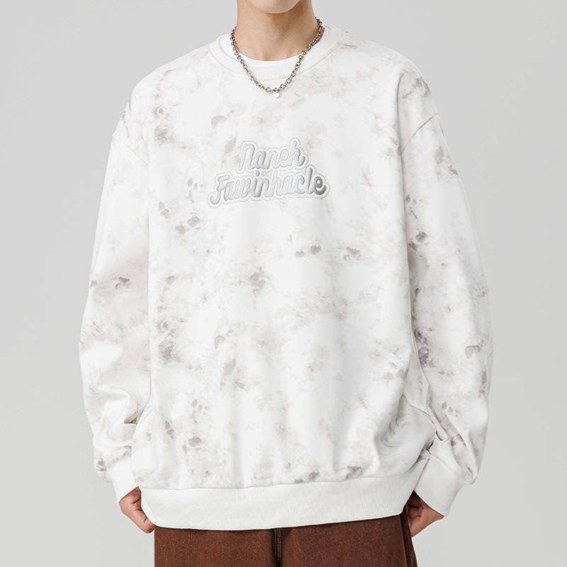 Frühling und Herbst neu große Größe schwerer Druck Mode Rundhals-Sweatshirt für Herren Koreanischer Stil lässig einfach ins Trend lange Ärmel 8XL von Joom DACH