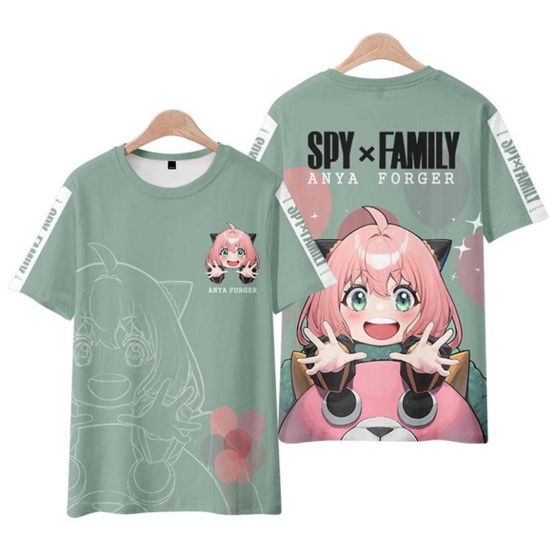 Spy X Familie 3D-Druck T-Shirts Anime Kawaii Mädchen Anya Forger Männer Frauen Mode Übergroßes T-Shirt Harajuku Kinder T-Shirts Tops Kleidung M von Joom DACH