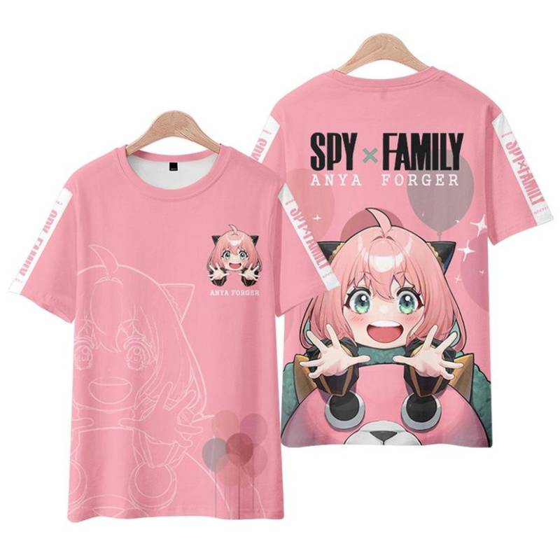 Spy X Familie 3D-Druck T-Shirts Anime Kawaii Mädchen Anya Forger Männer Frauen Mode Übergroßes T-Shirt Harajuku Kinder T-Shirts Tops Kleidung M von Joom DACH