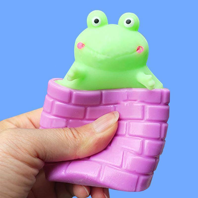 Squeeze Well Frosch TPR Becher Anti Stress Pop Up Lustiges Spielzeug Witz Dekompression Zappeln Sensorisches Stressabbau-Geschenk für Kinder Erwachsene Violett von Joom DACH