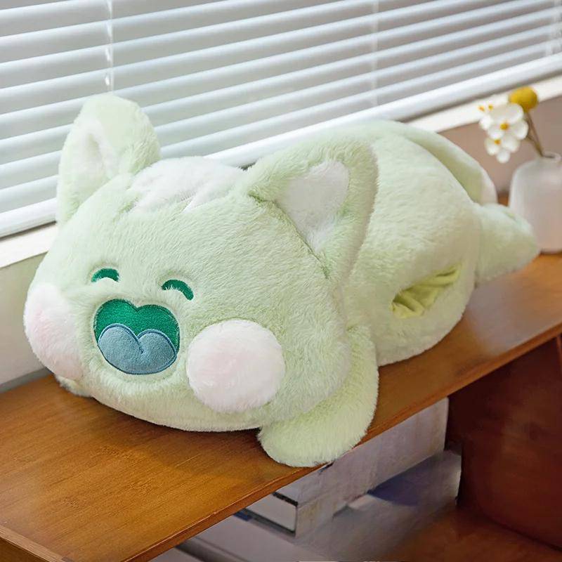 Squishy Katze Puppe Plüschtier Kuscheltier Katze Plüschtier Handwärmer Weich Kinder Niedlich Tröstend Ultraweich Geburtstagsgeschenk 60cm 60cm grün von Joom DACH