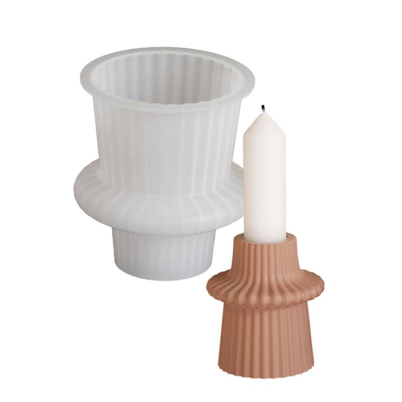 Stabile Silikon-Kerzenhalterform Vielseitige Silikon-Streifen-Kerzenständerform zum Basteln stilvoller Kerzenhalter B von Joom DACH