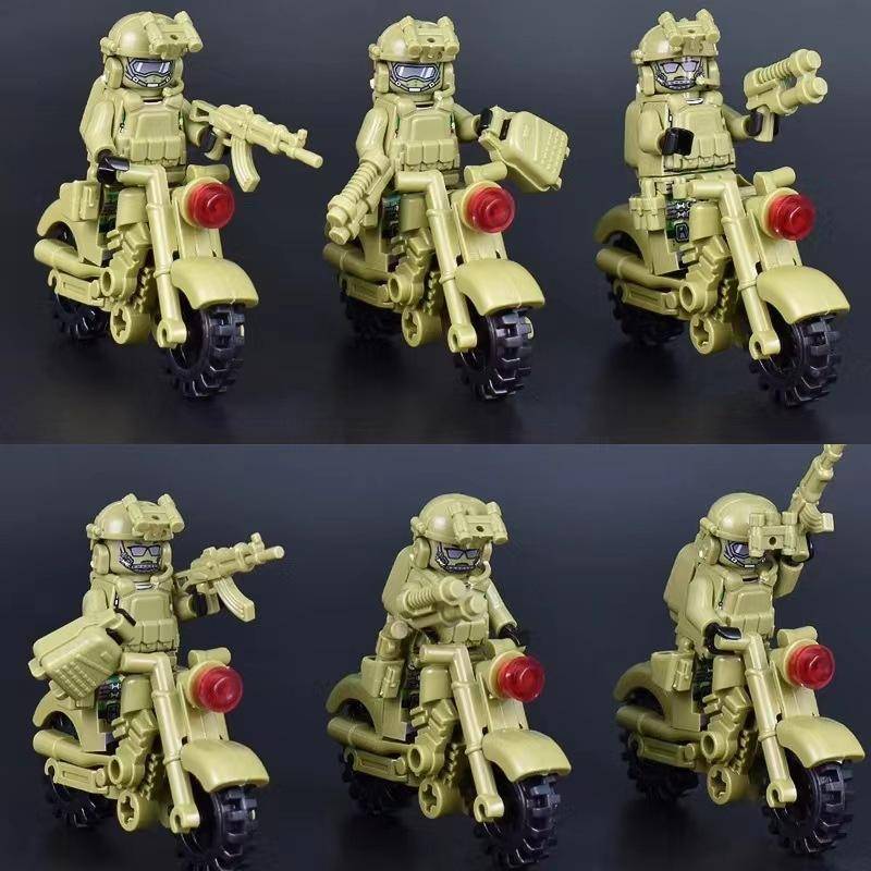 Stadt Armee SWAT Geist Kommando Spezialkräfte Soldaten Figuren Motorrad Militär Waffe Bausteine Spielzeug für Kinder Jungen Geschenk No Box von Joom DACH