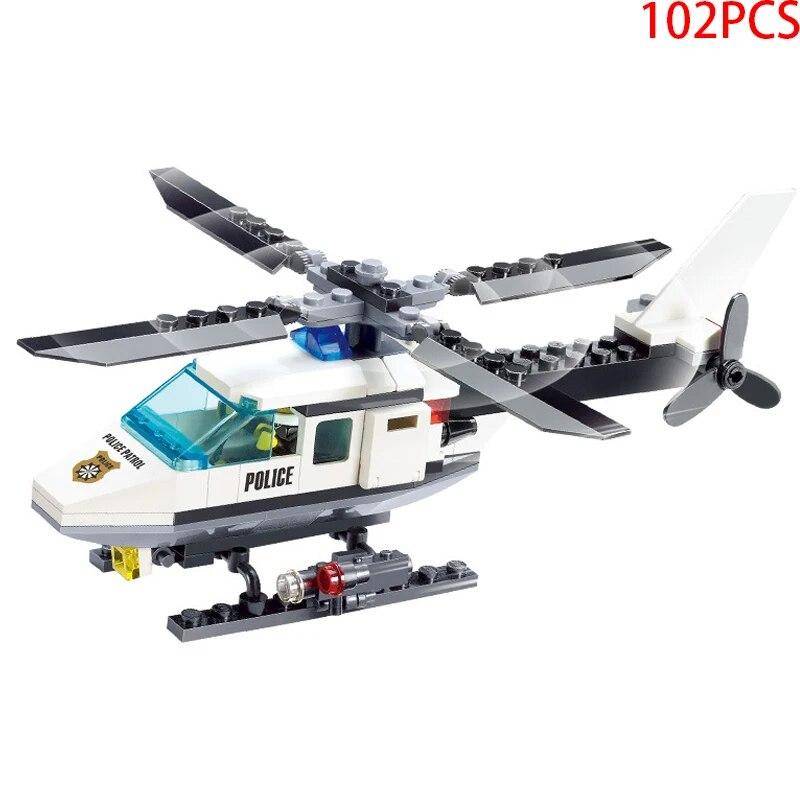 Stadt Polizei Flugzeug SWAT Auto Feuerwehr Hubschrauber Trägerfahrzeug DIY Zusammenbauen Flugzeug Modell Bausteine Ziegel Kinder Spielzeug Geschenke von Joom DACH