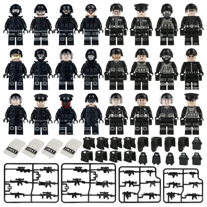 Stadt Schwarz Spezielle Polizei Puppe Kinder Montage Puppe Bausteine Spielzeug von Joom DACH