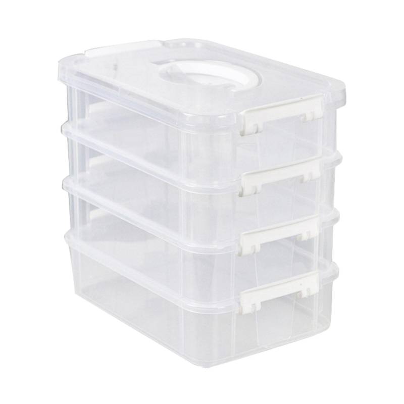 Stapelbare Aufbewahrungsbox, Desktop-Spielzeugblöcke, Organizer-Box mit Deckel, Aufbewahrungs-Organizer-Box für Schlafzimmer weiß von Joom DACH