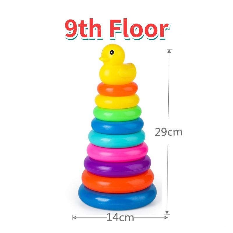 Stapelring Tier Regenbogen Stapelring Turm Hefter Kinderspielzeug Montessori-Spielzeug Frühe Bildung Lehrmittel Babyspielzeug Geschenke 9th Floor bunt von Joom DACH