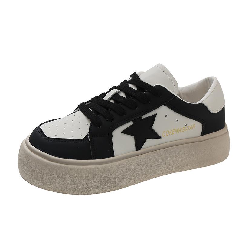 Star Bread Schuhe Damen Frühling Neue koreanische Version Dicker Boden Casual All-Match Sportschuhe Trend 40 schwarz von Joom DACH