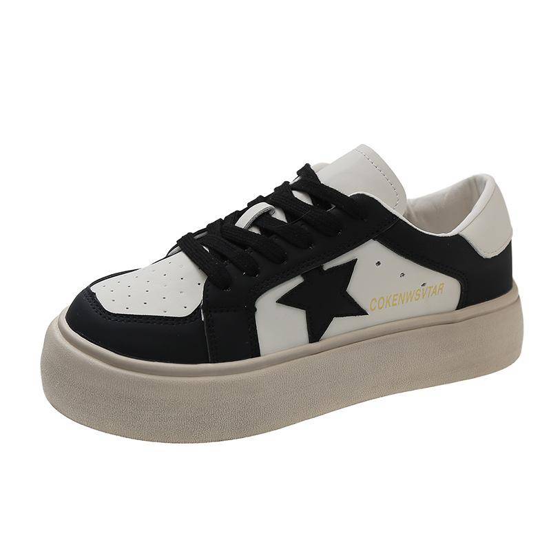 Star Bread Schuhe Damen Frühling Neue koreanische Version Dicker Boden Casual All-Match Sportschuhe Trend 40 schwarz von Joom DACH