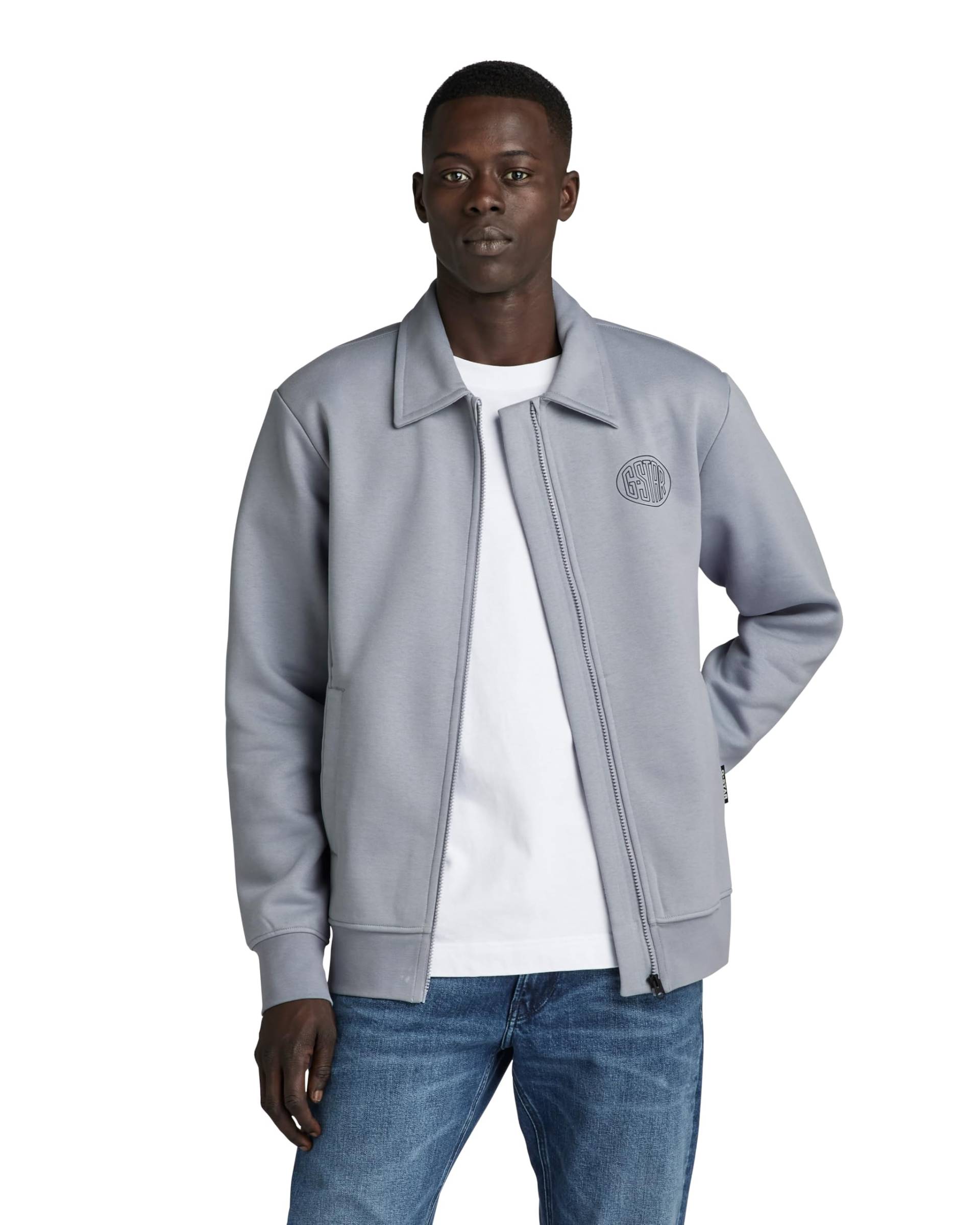 Star Sweatshirt Sweatshirt Regular Fit Grau Polokragen Reißverschluss durch SW [G Reihe] Herren D23882-D425-3885-M von Joom DACH