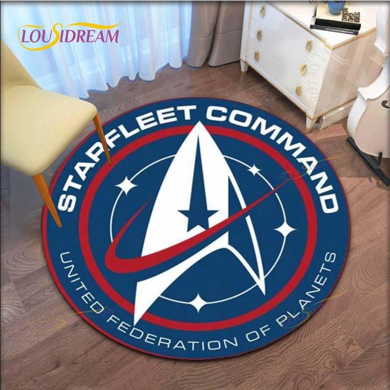 Star Trek-Logo-Muster, runder Teppich für Wohnzimmer, Badezimmer, Küche, Fußmatte 60cm Star Trek-Logo-Muster, runder Teppich für Wohnzimmer, Badezimmer, Küche, Fußmatte 60cm von Joom DACH