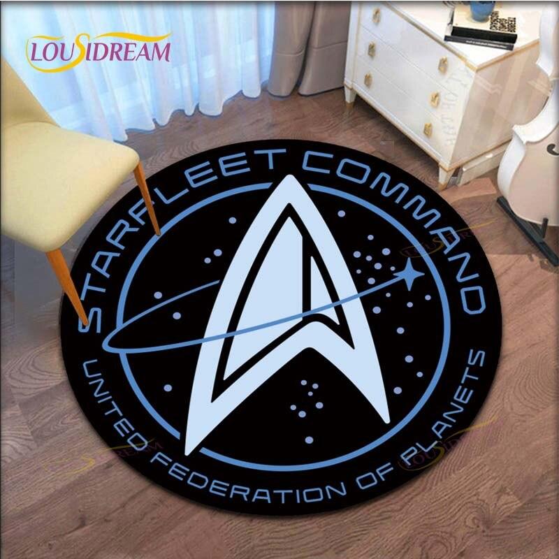 Star Trek-Logo-Muster, runder Teppich für Wohnzimmer, Badezimmer, Küche, Fußmatte 60cm von Joom DACH