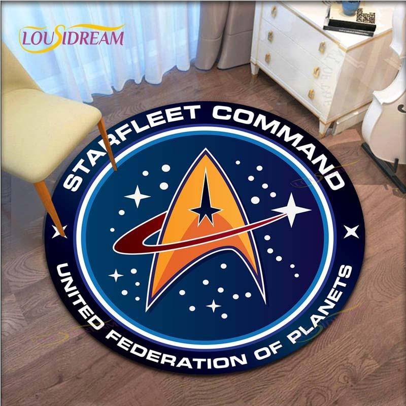 Star Trek-Logo-Muster, runder Teppich für Wohnzimmer, Badezimmer, Küche, Fußmatte 80cm Star Trek-Logo-Muster, runder Teppich für Wohnzimmer, Badezimmer, Küche, Fußmatte 80cm von Joom DACH