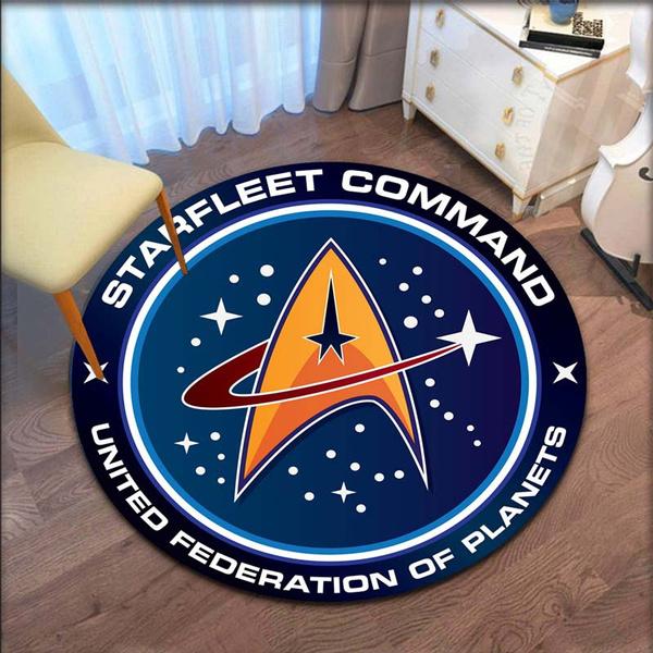 Star Trek Runder Teppich, dekorativer Wohnzimmer-Teppich, Fußmatte, Souvenier, Heimdekoration, Teppiche für das Wohnzimmer Diameter 150cm von Joom DACH