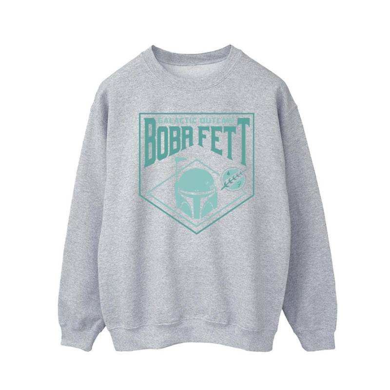 Star Wars Herren-Sweatshirt „The Book Of Boba Fett Galactic Helm“ aus Baumwolle L grau von Joom DACH