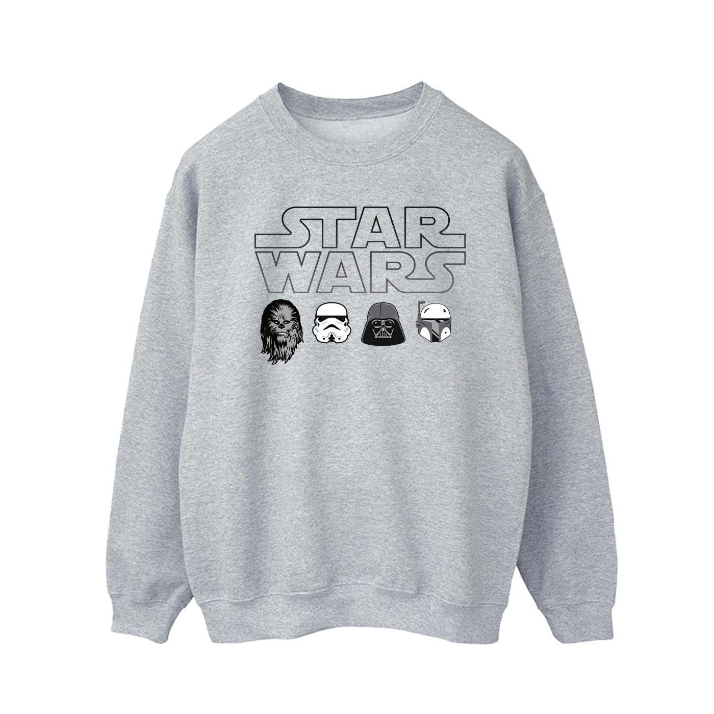 Star Wars Herren-Sweatshirt mit Charakterköpfen XL grau Star Wars Herren-Sweatshirt mit Charakterköpfen XL grau von Joom DACH