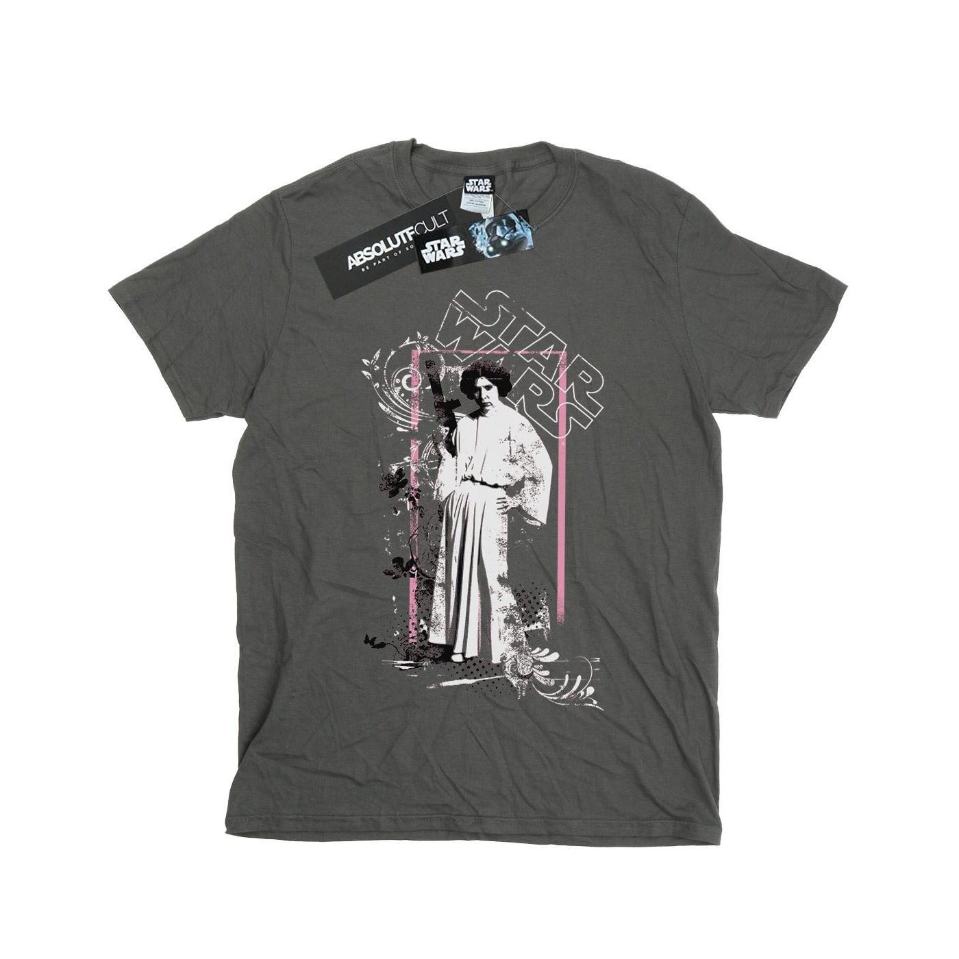 Star Wars Mädchen-T-Shirt „Prinzessin Leia“ aus Distressed-Baumwolle 9-11 Years kohle von Joom DACH