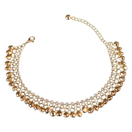 Statement Kupfer Klassisches All-Matched Retro Glockenquaste Strand Fußkettchen Damen goldgelb von Joom DACH
