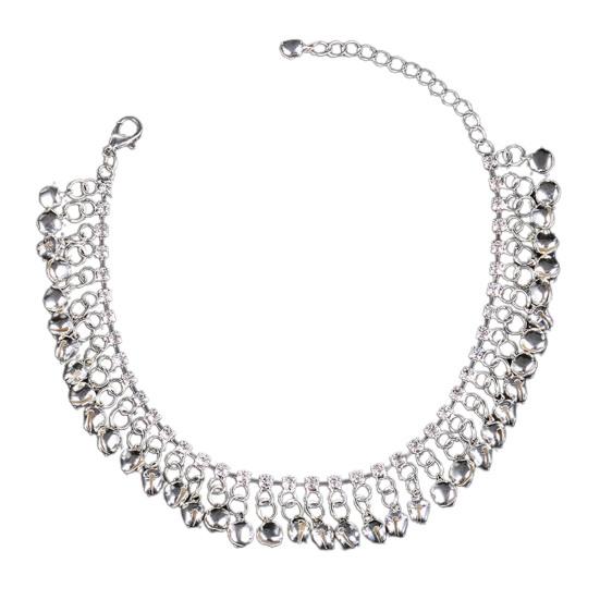Statement Kupfer Klassisches All-Matched Retro Glockenquaste Strand Fußkettchen Damen silber von Joom DACH