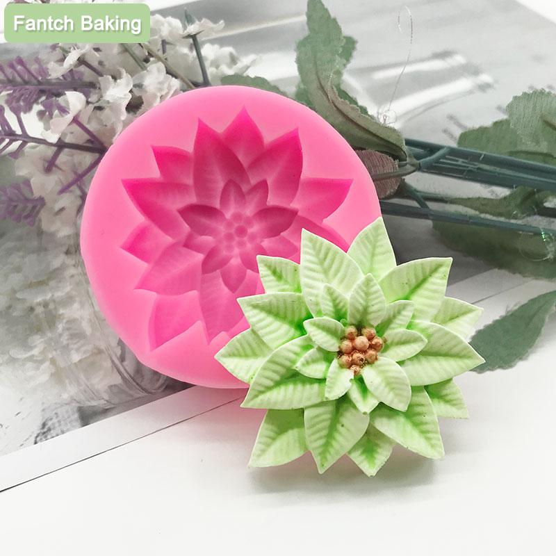 Stechpalme Blatt Silikon Form Kuchen Backen Weihnachten Dekoration Werkzeug Schokolade Seife Rote Frucht Blume Kerze Form Küchengeschirr DIY 1pcs von Joom DACH