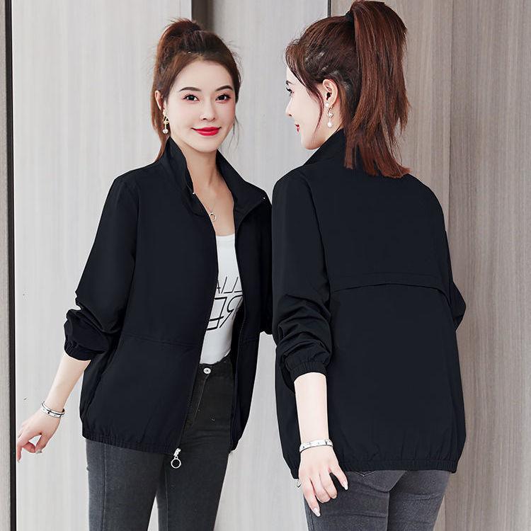 Stehkragen Arbeitsjacke Damen Reißverschlussjacke mit Futterstoff Einfarbig Lässiger Kurzmantel Neue Mode Pendeln Frühling Herbst M von Joom DACH