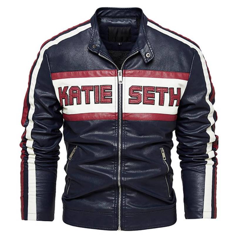 Stehkragen Lederjacke Herren Winter Neue Trend Fleece Verdickte PU Lederjacke XXXL von Joom DACH