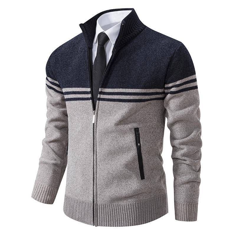 Stehkragenjacke Modische Herren Herbst und Winter Neue Verdickte Warme Lockere Business Casual Strickjacke Pullover Herrenmantel M von Joom DACH