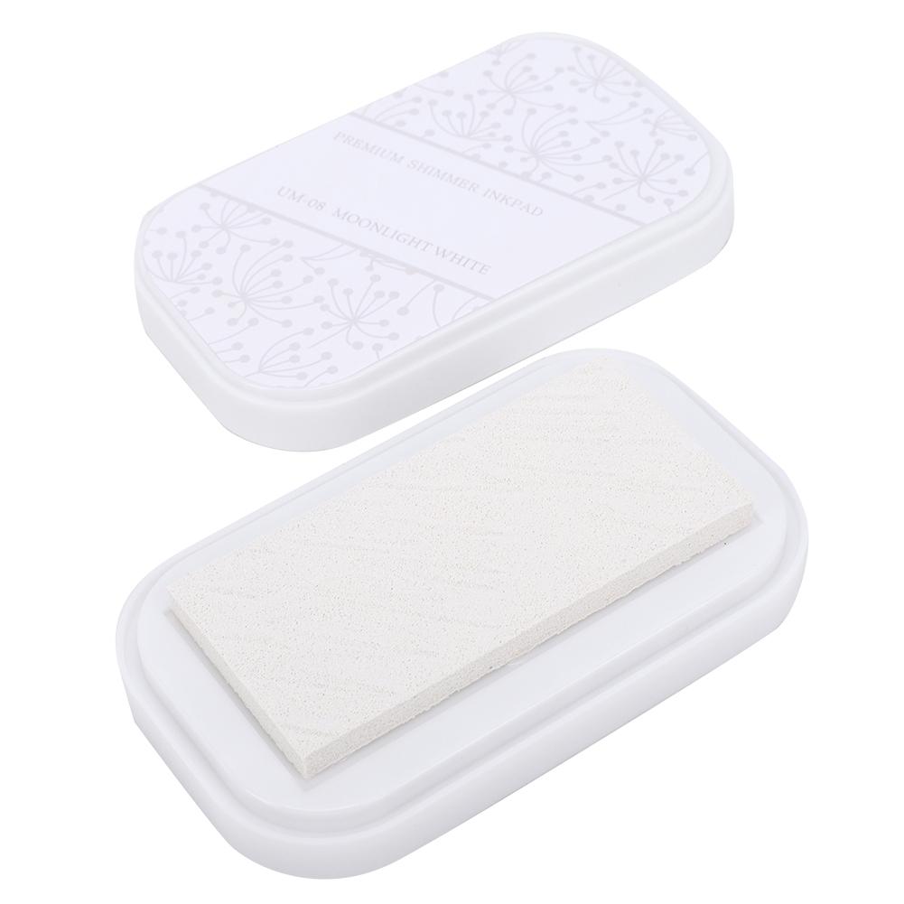 Stempelkissen Metallfarbe Groß DIY Handwerk Gummi Stempel Terminkalender Stempelkissen(Mondweiß ) weiß von Joom DACH