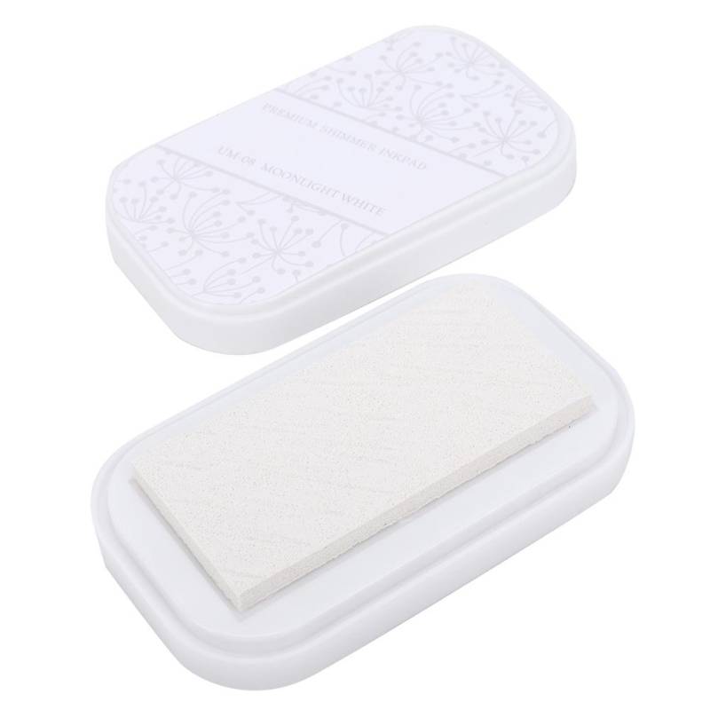 Stempelkissen Metallfarbe Groß DIY Handwerk Gummi Stempel Terminkalender Stempelkissen(Mondweiß ) weiß von Joom DACH