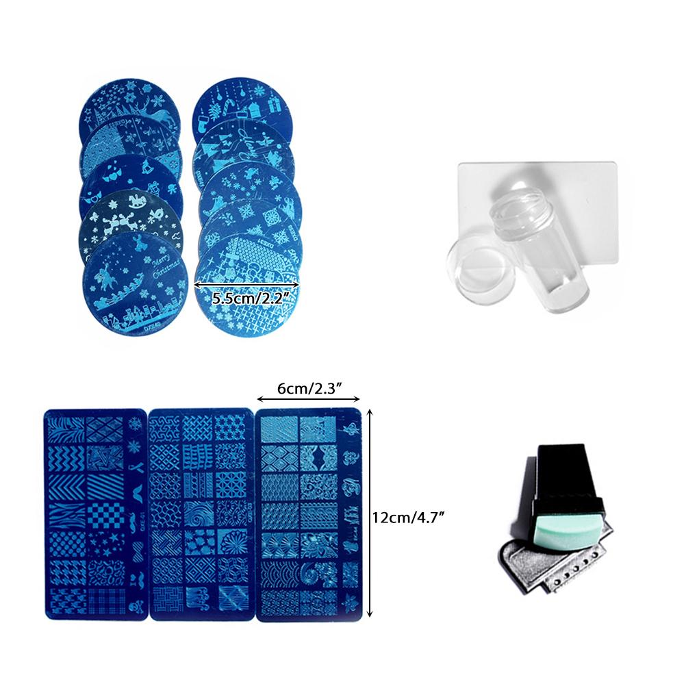 Stempelplatte Stempel Schaber Set Französische Nagelkunst Stempel Nagelstempeln Nagelkunst DIY Nageldekoration von Joom DACH