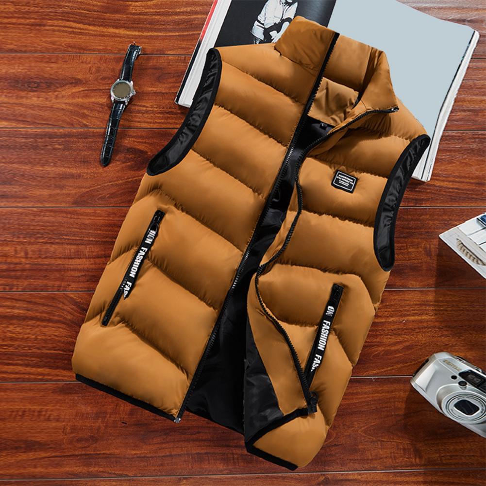 Steppweste für Herren, winddicht, wattierte Weste für den Winter mit Stehkragen, Reißverschluss, stilvoller Nackenschutz, Weste für Kälte XXXXL gelb von Joom DACH