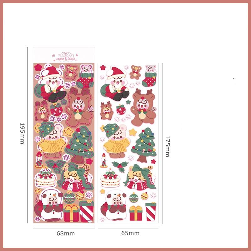 Sticer Weihnachts-Halloween-Serie Aufkleber, niedlicher Cartton-Häschen-Welpen-Baum-Aufkleber für DIY dekoratives Scrapbook-Tagebuch von Joom DACH