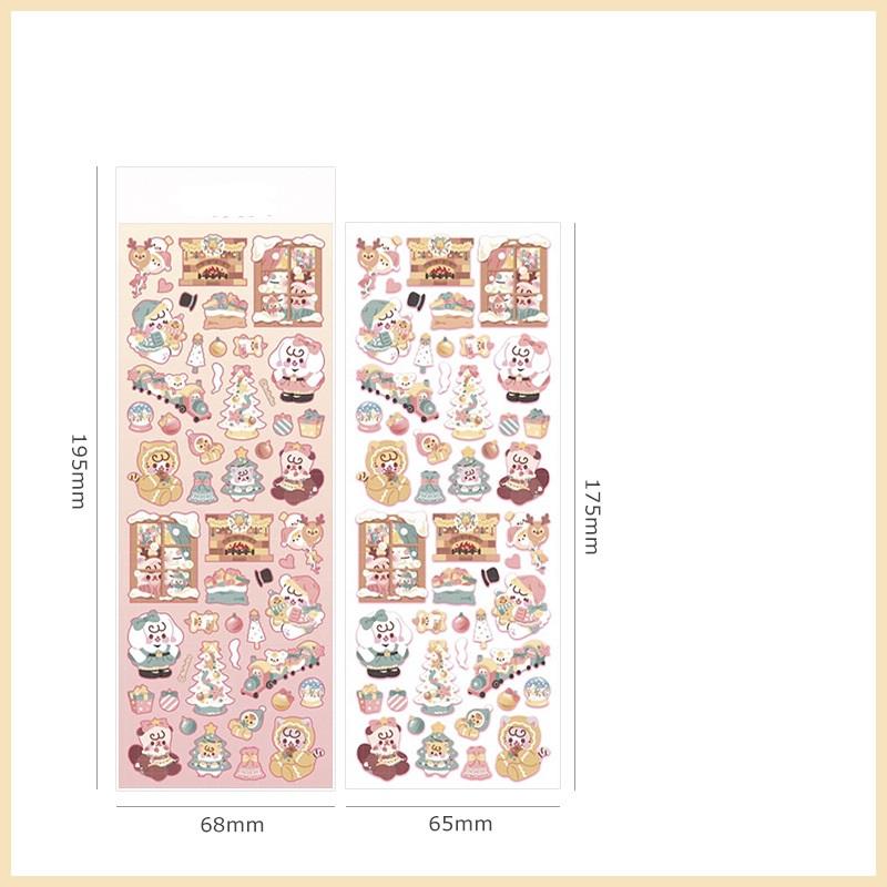 Sticer Weihnachts-Halloween-Serie Aufkleber, niedlicher Cartton-Häschen-Welpen-Baum-Aufkleber für DIY dekoratives Scrapbook-Tagebuch von Joom DACH