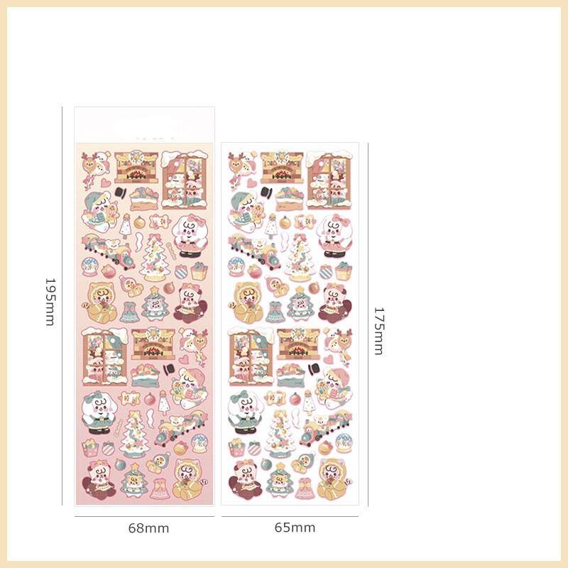 Sticer Weihnachts-Halloween-Serie Aufkleber, niedlicher Cartton-Häschen-Welpen-Baum-Aufkleber für DIY dekoratives Scrapbook-Tagebuch von Joom DACH