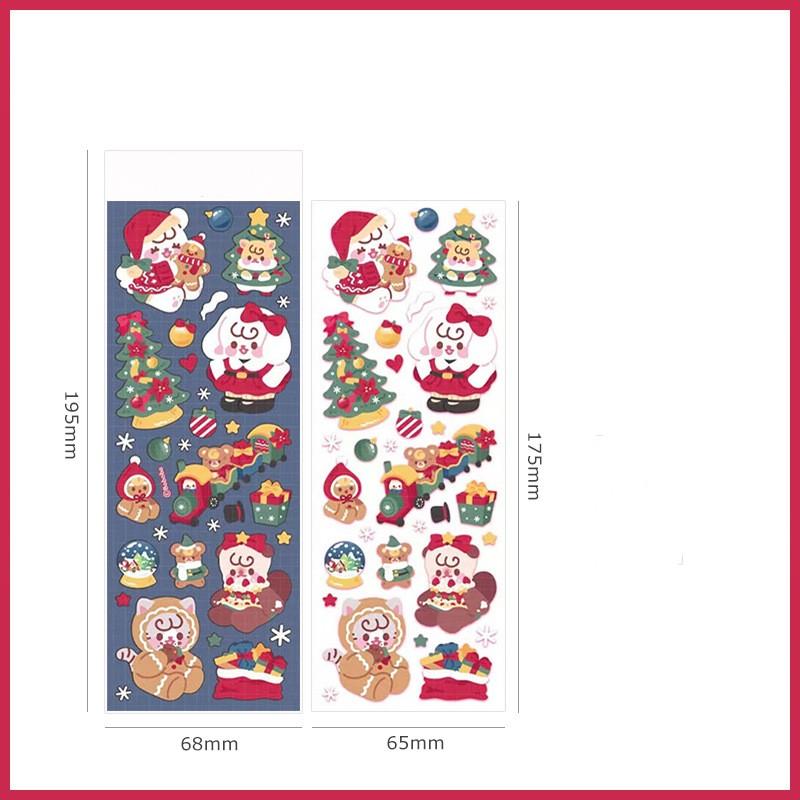 Sticer Weihnachts-Halloween-Serie Aufkleber, niedlicher Cartton-Häschen-Welpen-Baum-Aufkleber für DIY dekoratives Scrapbook-Tagebuch von Joom DACH