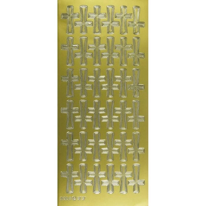 Sticker peel off adhésif or croix de communion - Doré 10 x 22 cm von Joom DACH